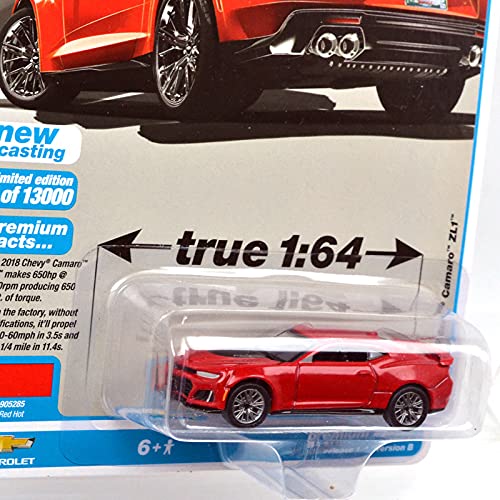オートワールド　2018　シボレー　カマロ　ZL1　1/64　赤 2021 Auto World - 2018 Chevy Camaro ZL1 Red Hot AW64302-1B3
